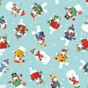 Santa&#39;s Christmas - Snowman by Andover Prints // 100% cotton // Quilting Fabric // Christmas Fabric // Winter Fabric