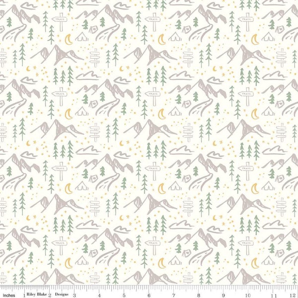 Albion Mountains Cream by Riley Blake Fabric // Quilting Cotton // Cotton Woven // 100% cotton // Nature Fabric
