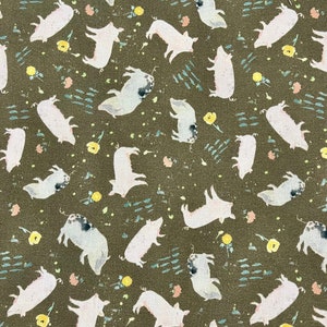 Homestead Tossed Pink & Black Pigs by Timeless Treasures Fabric // Quilting Cotton // Cotton Woven // 100% cotton // Farm Fabric