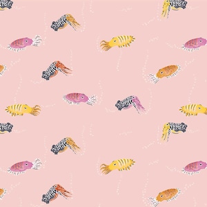 Aquatic Paradise Cuttlefish by Dashwood Studios Fabric // Quilting Cotton // Cotton Woven // 100% cotton // Squid Fabric