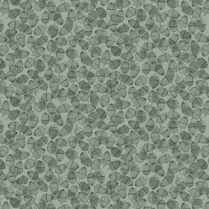 Snuggle Season Acorns on Sage by Lewis & Irene Fabrics // Quilting Cotton // Cotton Woven // 100% cotton // Woodland Fabric // Fall Fabric