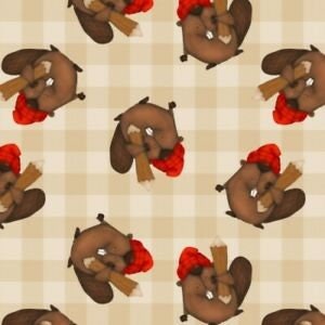 Henry Glass Timber Gnomies - Tossed Beavers Fabric // Quilting Cotton // Cotton Woven // 100% cotton // Christmas Fabric