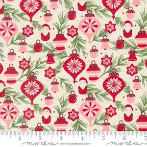 Once Upon a Christmas - Baubles On Branches by Moda Fabrics // Quilting Cotton // Cotton Woven // 100% cotton // Ornament Fabric