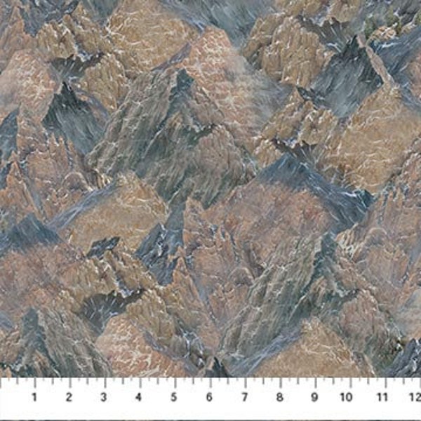 Winged Glory Mountain Texture by Northcott Fabrics // Quilting Fabric // 100% Cotton // Rock Fabric