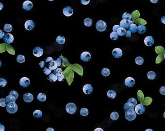 Blueberry Hill - Sweet Blueberries by Benartex Fabrics // Quilting Cotton // Cotton Woven // 100% cotton // Fruit Fabric