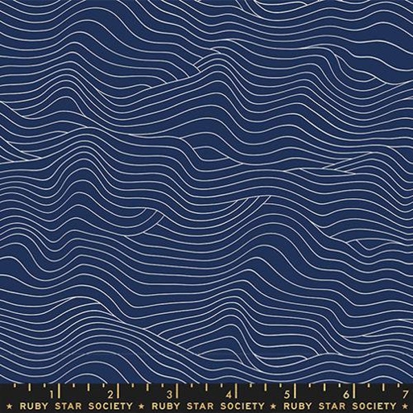 Ruby Star Society Water Wavelength Navy // 100% cotton // Quilting Fabric // Wave Fabric