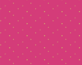 Christmas in the City - Starry Sky Pink by Art Gallery Fabric // Quilting Cotton // Cotton Woven // 100% cotton // Star Fabric