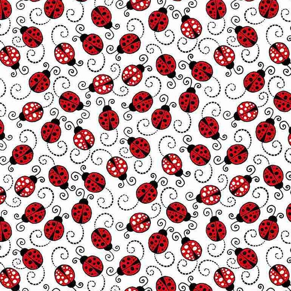 Little Red Ladybugs by Timeless Treasures Fabrics // 100% cotton // Quilting Fabric // Insect Fabric // Ladybug Fabric