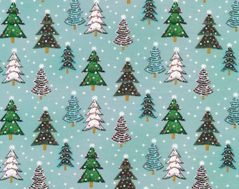 Winter Wonderland Festive Forest by Cloud 9 Fabrics // 100% organic cotton // quilting cotton // Christmas Tree Fabric
