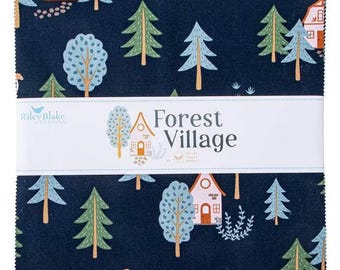 Forest Village 10" Stacker // Quilting Precuts // 100% Cotton // Riley Blake Fabrics // Woodland Fabrics