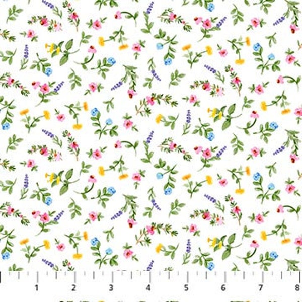 Plant with Love Mini Floral by Northcott Fabrics // 100 % Cotton // Quilting Fabric // Flower Fabric