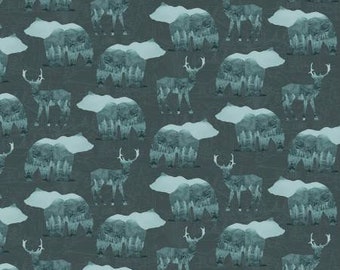 The Great Outdoors Bears and Deer by Timeless Treasures Fabric // Quilting Cotton // Cotton Woven // 100% cotton // Woodsy Fabric