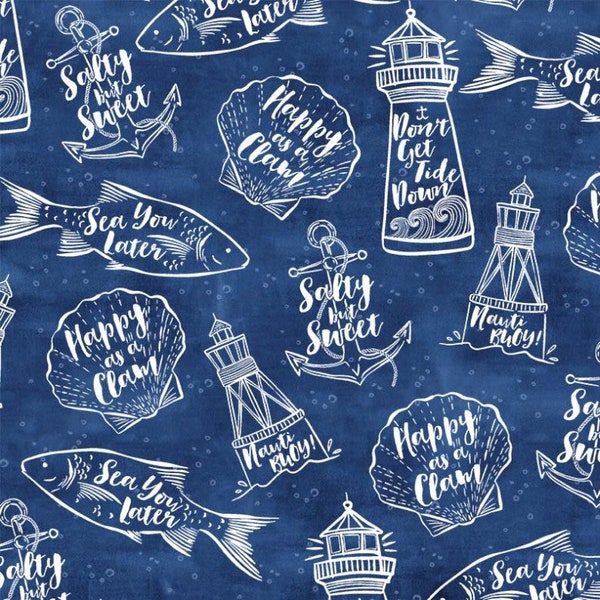 Vitamin Sea Sweet & Salty by Michael Miller Fabrics // Quilting Fabric // 100% Cotton // Nautical Fabric