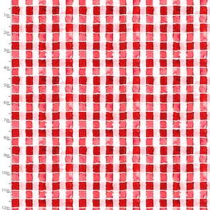 3Wishes Welcome to the Funny Farm Plaid Fabric // Quilting Cotton // Cotton Woven // 100% cotton // Red Plaid Fabric