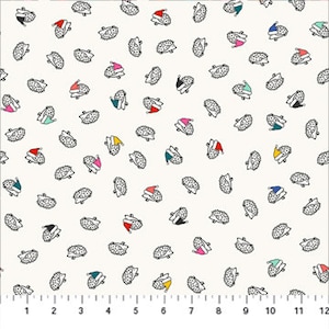 Peppermint - Hedgehogs by Figo Fabrics // 100% quilting cotton // Christmas Fabric