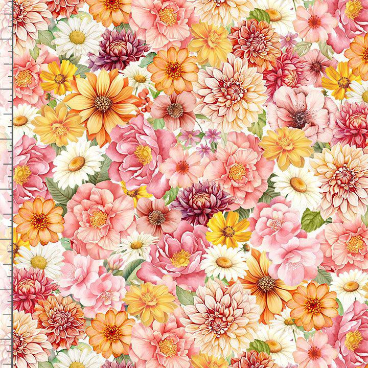 Happy Place - Packed Flowers by Timeless Treasures Fabric // 100% ...