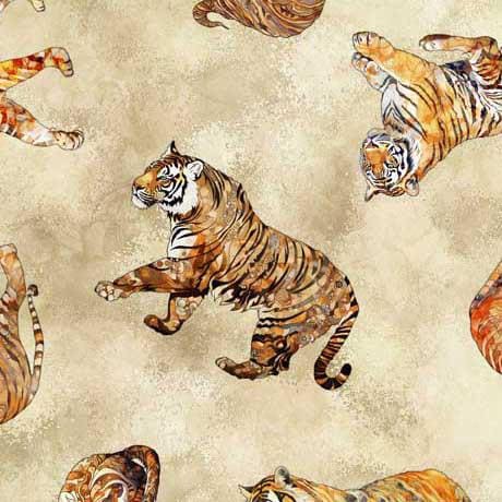 Eye of the Tiger - Tiger Toss by QT Fabrics // Quilting Cotton // Cotton Woven // 100% cotton // Big Cat Fabric
