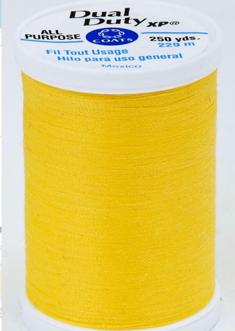 Sun Yellow Dual Duty XP Polyester Thread 250yds S9107250 Coats & Clark All Purpose Thread image 1