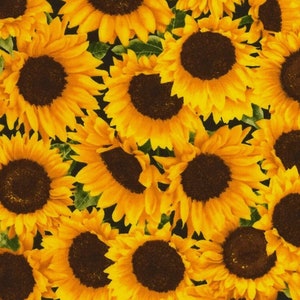 Packed Sunflowers by Timeless Treasures Fabrics // 100% cotton // Quilting Fabric // Floral Fabric