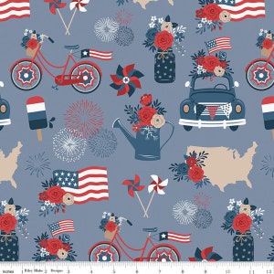 Red White & True Main Stone by Riley Blake Fabrics // Quilting Cotton // Cotton Woven // 100% cotton // Patriotic Fabric