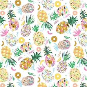 Pineapple Crush Main by Dear Stella Fabrics // Quilting Cotton // Cotton Woven // 100% cotton // Fruit Fabric