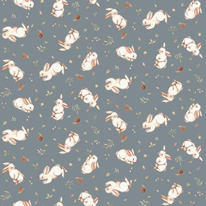 Dear Stella Little Forest Bunnies Fabric // Quilting Cotton // Cotton Woven // 100% cotton // Woodland Fabric // Rabbit Fabric