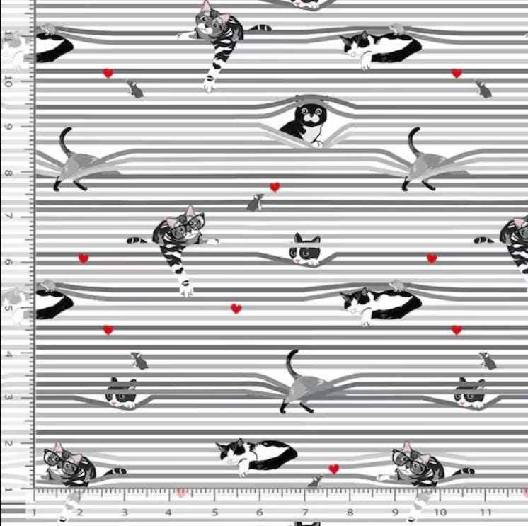 Feline Good Peekaboo Shade Cats by Timeless Treasures Fabric // Quilting Cotton // Cotton Woven // 100% cotton // Cat Fabric
