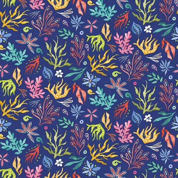 Along The Coast Tossed Seaweed by Blank Quilting // Quilting Cotton // Cotton Woven // 100% cotton // Coral Reef Fabric