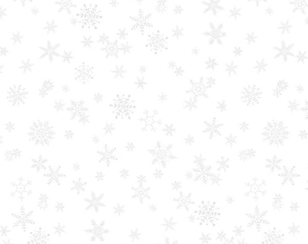 Whiteout Snowflakes by Timeless Treasures Fabric // Quilting Cotton // Cotton Woven // 100% cotton // Winter Fabric
