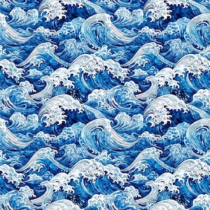Ocean Blues - Ocean Waves Blue by QT Fabrics // Quilting Fabric // 100% Cotton // Ocean Fabric // Water Fabric