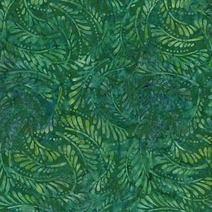 Mystic Vineyard Ferns Green Batik by Wilmington Prints // Cotton Woven // 100% cotton // Leaf Fabric