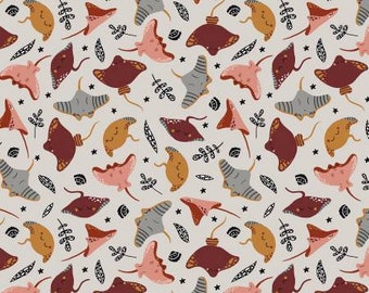 Water Babies Grey Sting Rays by Studio E Fabrics // Quilting Cotton // Cotton Woven // 100% cotton // Nursery Fabric