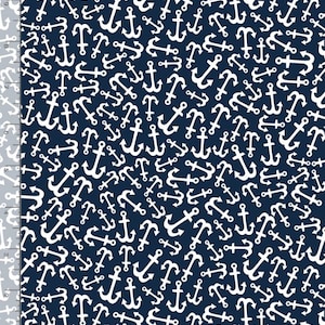 Walk the Plank Nautical Tossed Anchors by Timeless Treasures Fabric // Quilting Cotton // Cotton Woven // 100% cotton // Sailor Fabric