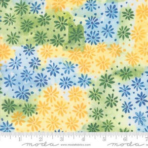 Sunshine and Blue Skies - Gathered In Small Floral // Quilting Cotton // 100% cotton // Moda Fabrics // Floral Fabric
