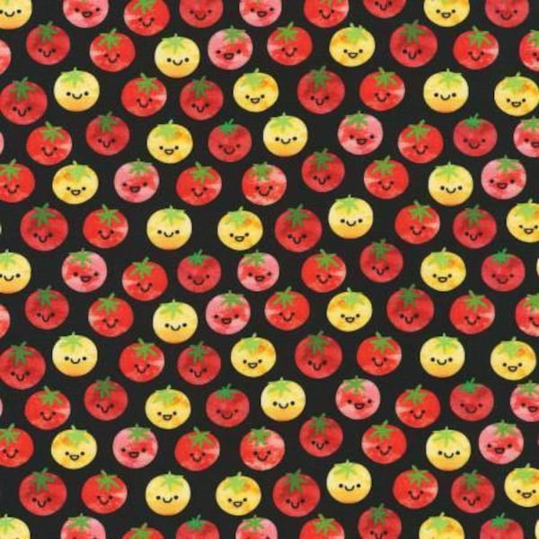 Robert Kaufman - Chili Smiles - Tomato Black Fabric // Quilting Cotton // Cotton Woven // 100% cotton // Food Fabric