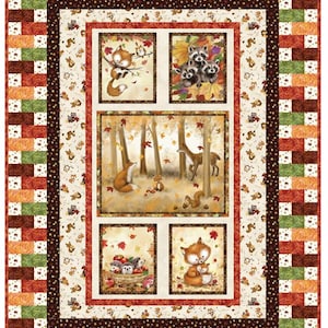 Autumn Lattice Quilt Kit Featuring Fall Friends by P&B Textiles // 100% cotton // Quilting Fabric // Precut Kit // Woodland Fabric