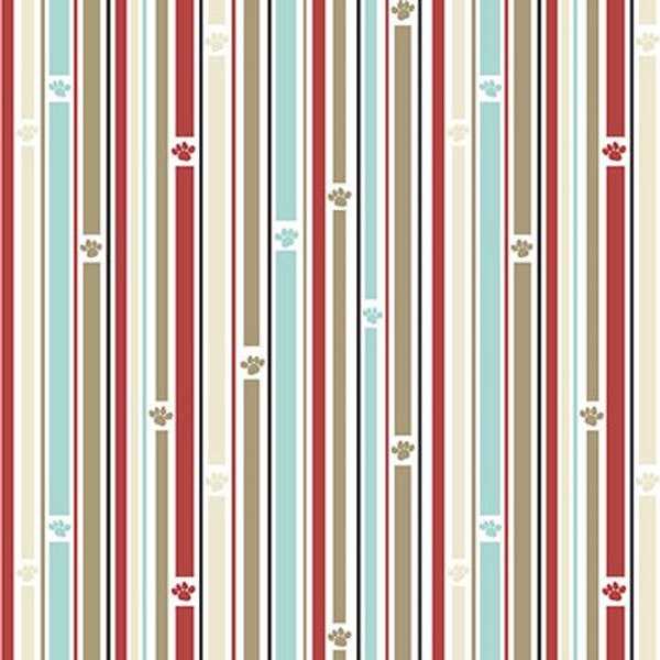 Paw-sitively Awesome Multi Stripe by Studio E Fabric // Quilting Cotton // Cotton Woven // 100% cotton // Dog Fabric