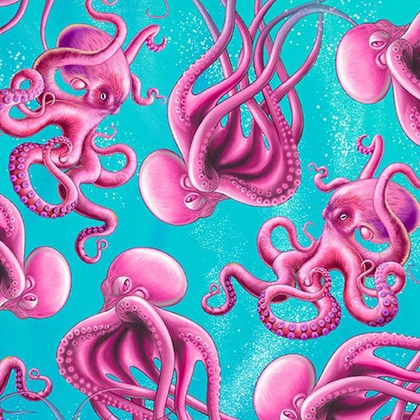 Sea World - Squid Pro Quo by Michael Miller Fabrics // 100% cotton // Quilting Fabric // Octopus Fabric