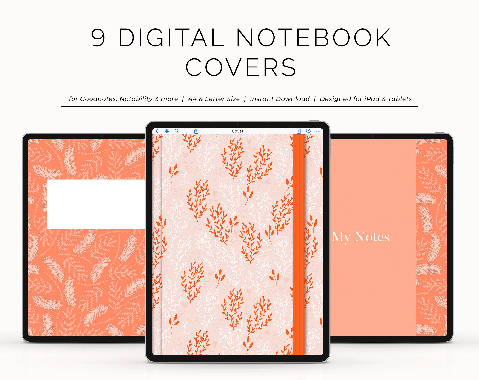 9 Digital Notebook Covers Goodnotes Covers Digital Planner Etsy
