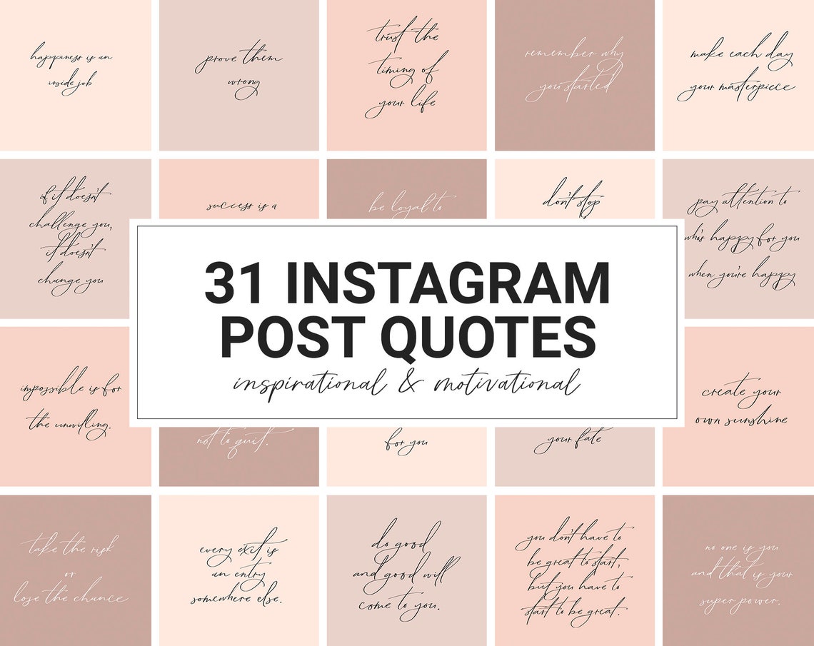 31 Instagram Post Quotes Instagram Quote Posts Motivational | Etsy
