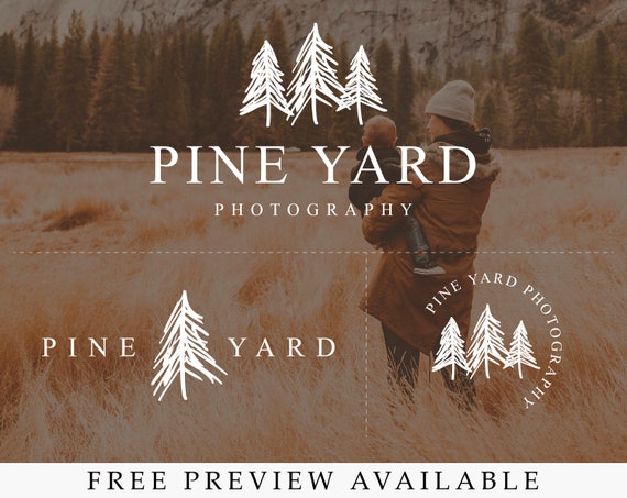 Graphic Design Pine Trees Logo Watermark Logo Photographer Logo Pines ...