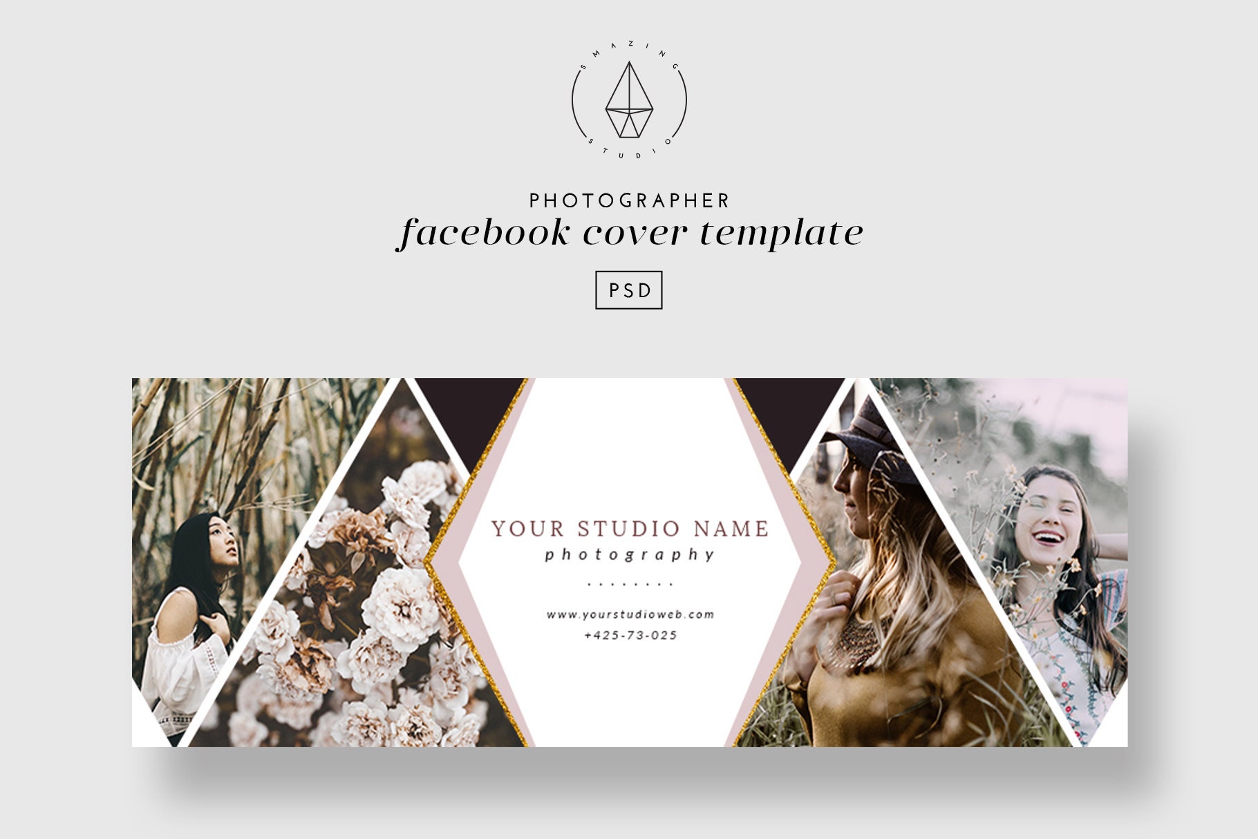 Facebook Cover Template, Facebook Template, Facebook Banner, Facebook Cover  Fotograf, Photoshop Template, PSD, Fotografen Vorlage Pertaining To Facebook Banner Template Psd