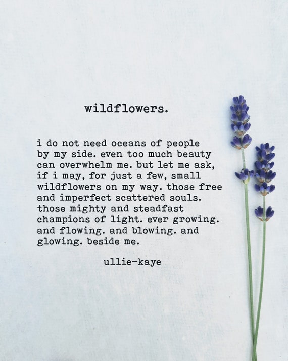 Wildflowers 5 X 7 Poetry Card Etsy