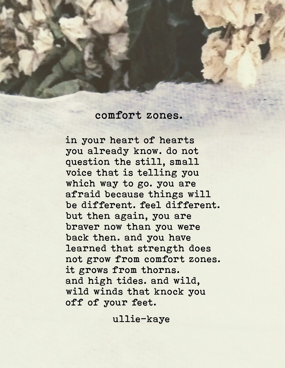 Comfort Zones 5 X 7 Poetry Card Etsy