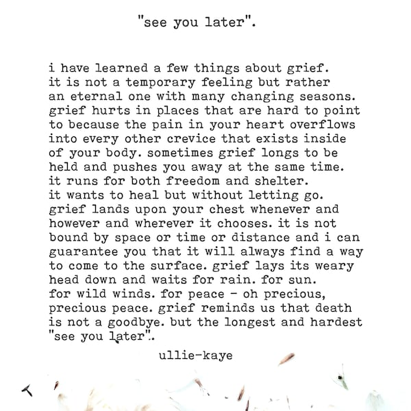 see you later ~ 5" x 7" Poetry Card