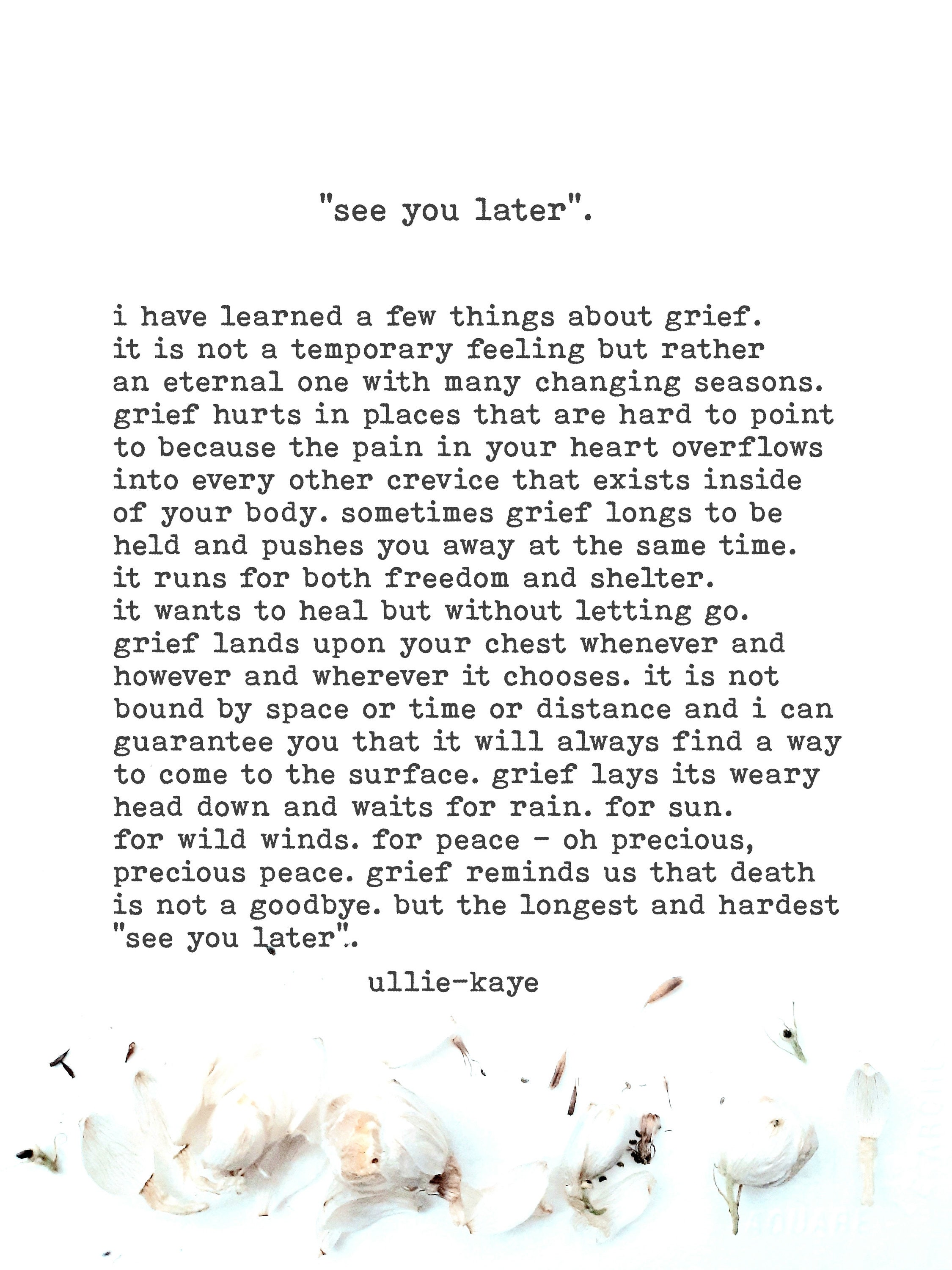 See You Later 5 X 7 Poetry Card Etsy Canada