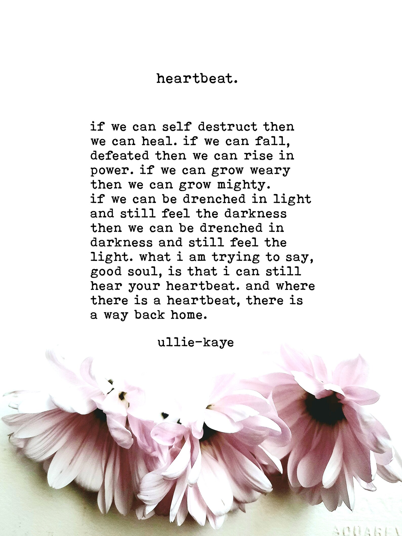 Heartbeat 5 X 7 Poetry Card Etsy