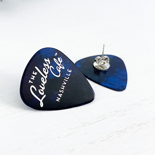 Loveless Cafe Guitar Pick Earrings | Guitar Pick Earrings | Guitar Pick Jewelry | Gifts For Musicians | Stud Earrings | Statement Earrings