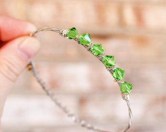 Crystal Bicone Bead Guitar String Bracelet | Artisan Handmade Jewelry