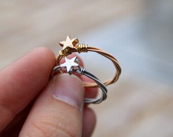 Handmade Guitar String Star Ring – Unique Music-Inspired Jewelry